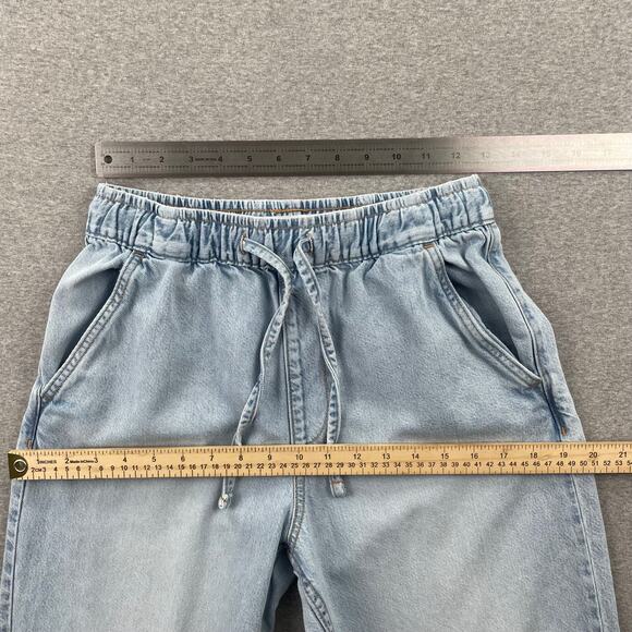 Pull & Bear Jeans Womens M Blue Slouchy Pull-On Light Wash Drawstring Waist - Picture 5 of 9